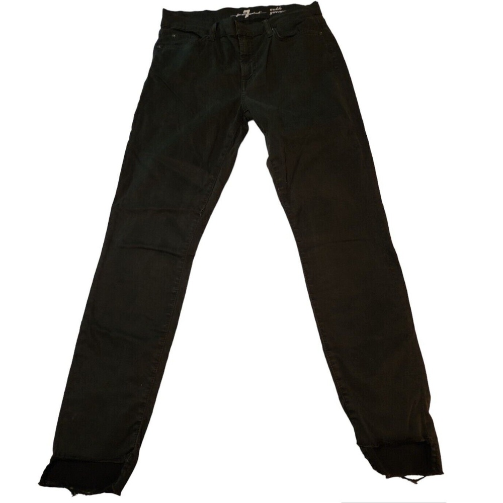 7 For All Mankind Ankle Skinny‎ Jeans Distressed Hem Dark Wash Size 29